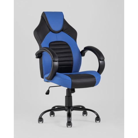 Кресло игровое TopChairs Racer Midi черно-синее