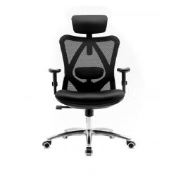 Кресло SIHOO M18 (2D поясничный упор, сетка, ткань, черный)