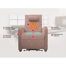 Кресло-реклайнер электрический с подъемом и массажем FUJIMO LIFT CHAIR F3005 FLFL Терра