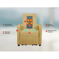 Кресло-реклайнер электрический с подъемом и массажем FUJIMO LOUNGE UP F7003 ZLFL на заказ