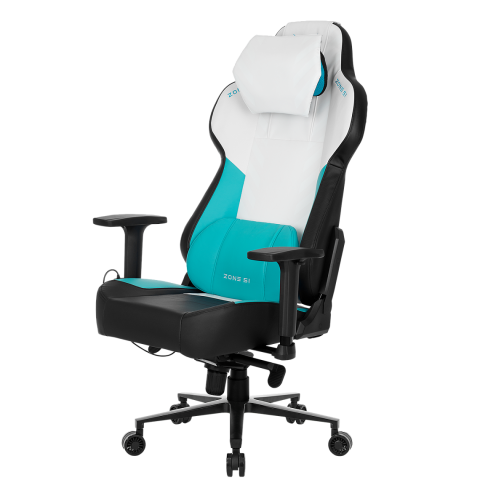 Кресло компьютерное игровое ZONE 51 IMPULSE White-Blue массажное