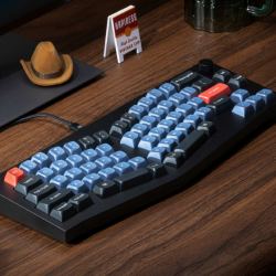 Механическая клавиатура QMK Keychron Q8 Alice-ANSI Knob, (68 кл.), RGB, Hot-Swap, Алюм.корпус, Barebone, черный