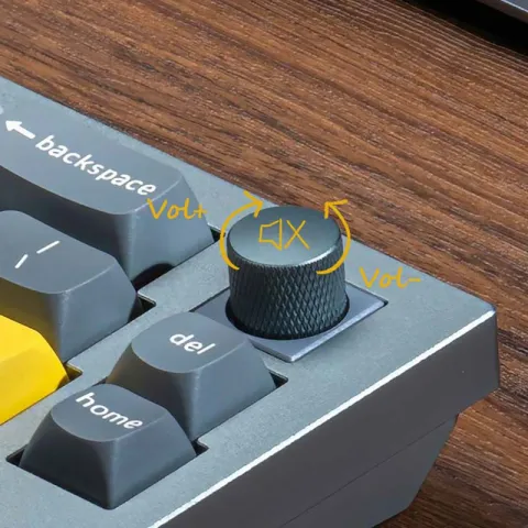 Механическая клавиатура QMK Keychron Q8 Alice-ANSI Knob, (68 кл.), RGB, Hot-Swap, Алюм.корпус, Barebone, черный