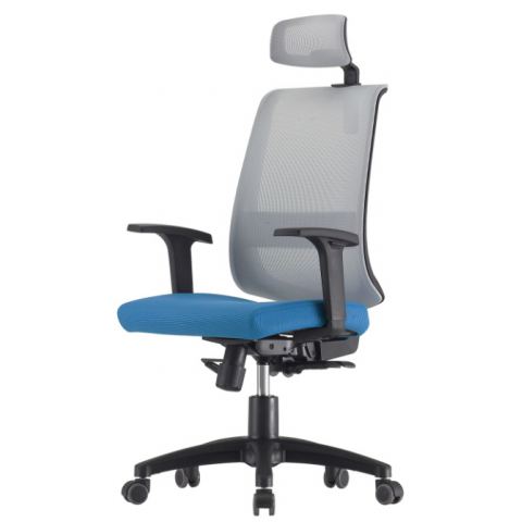 Кресло Falto NEO 11 KAL/GY-BL (каркас черный,  спинка серая, сидение синее)