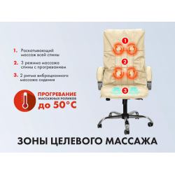 Офисное массажное кресло EGO BOSS EG1001 LKFV Крем (Арпатек)