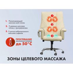 Офисное массажное кресло EGO President EG1005 Крем (Арпатек)
