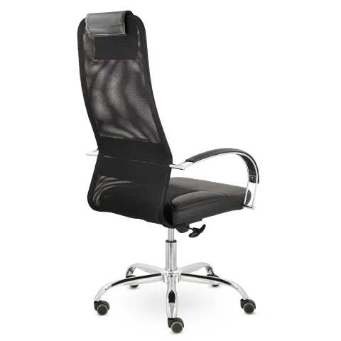 Кресло СН-602 Соло Макс Комби хром SoloCH Ср S-0401/TW-01/Е11-к/S-0401 (черный)