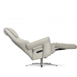 Кресло реклайнер FALTO Argento (3 мотора, зеро, натуральная кожа, цвет серый зола 6218, аккумулятор)