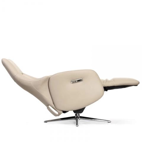 Кресло электрореклайнер FALTO Crema (2 мотора, zero, аккумулятор, натуральная кожа, бежевый)