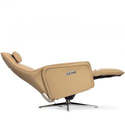 Кресло электрореклайнер FALTO Benessere (2 мотора, массаж, акум., натуральная кожа, коричневый)