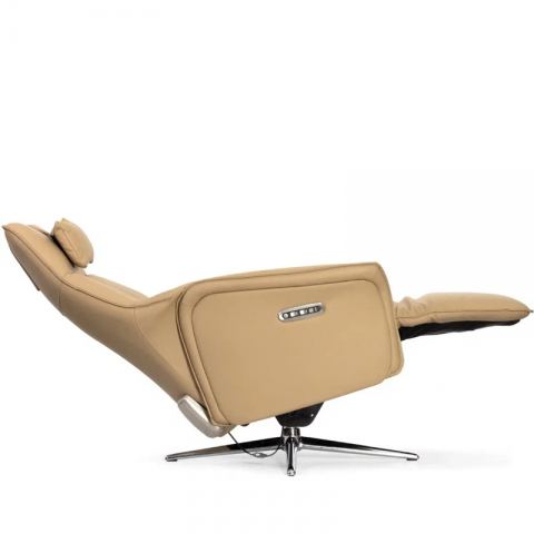 Кресло электрореклайнер FALTO Benessere (2 мотора, массаж, акум., натуральная кожа, коричневый)