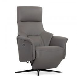 Кресло электрореклайнер FALTO Titanio (2 мотора, zero, аккумулятор, натуральная кожа, тёмно серый)