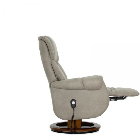 Кресло электрореклайнер FALTO Lift (3 мотора с механизмом подъема, искусственный нубук, серый)