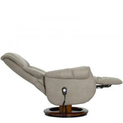 Кресло электрореклайнер FALTO Lift (3 мотора с механизмом подъема, искусственный нубук, серый)