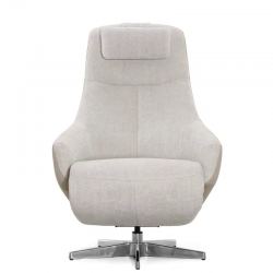 Кресло электрореклайнер FALTO Live (3 мотора, поясничный упор, шенилл, натуральная кожа, светлый)