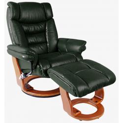 Кресло реклайнер FALTO Zuel (оттоманка, натуральная кожа, зеленый)