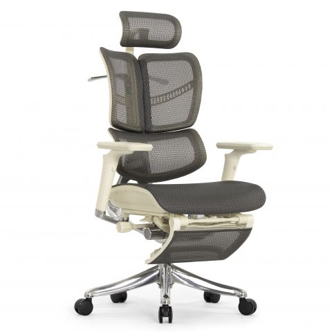 Кресло с подножкой FALTO FLY 2 (динамичный подголовник, подлокотники 6D(360), сетка, светлый)