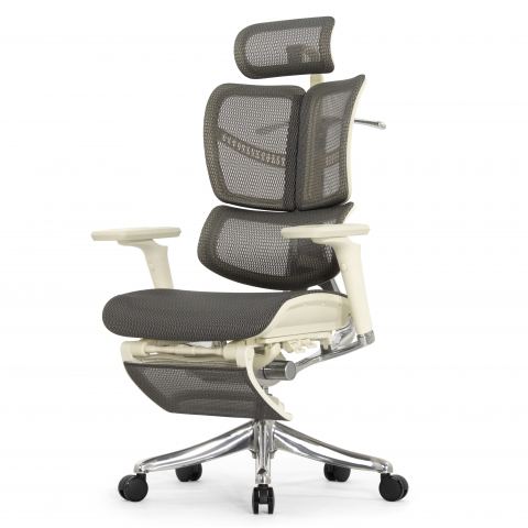 Кресло с подножкой FALTO FLY 2 (динамичный подголовник, подлокотники 6D(360), сетка, светлый)