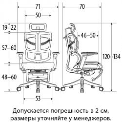 Кресло с подножкой FALTO FLY 2 (динамичный подголовник, подлокотники 6D(360), сетка, светлый)
