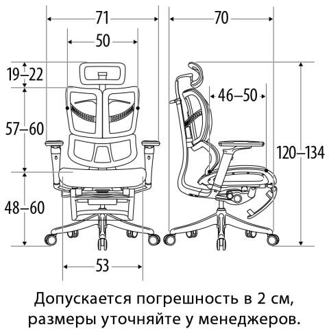 Кресло с подножкой FALTO FLY 2 (динамичный подголовник, подлокотники 6D(360), сетка, светлый)