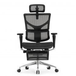 Кресло с подножкой FALTO SAIL 2 (динамичный поясничный упор, подлокотники 6D(360), сетка, черный)