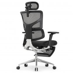 Кресло с подножкой FALTO SAIL 2 (динамичный поясничный упор, подлокотники 6D(360), сетка, черный)