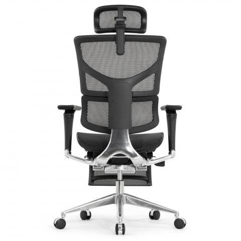 Кресло с подножкой FALTO SAIL 2 (динамичный поясничный упор, подлокотники 6D(360), сетка, черный)