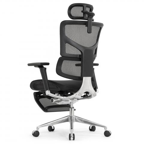 Кресло с подножкой FALTO SAIL 2 (динамичный поясничный упор, подлокотники 6D(360), сетка, черный)