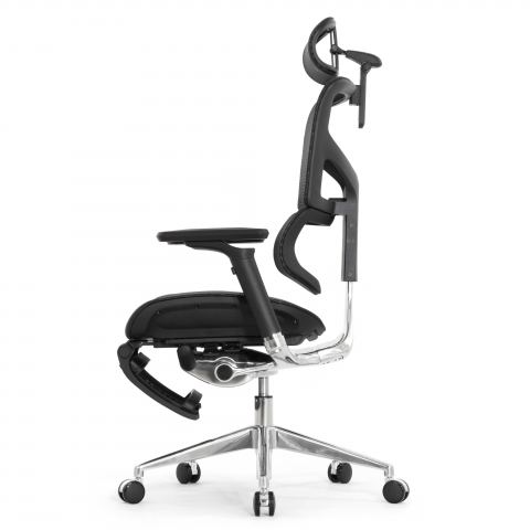 Кресло с подножкой FALTO SAIL 2 (динамичный поясничный упор, подлокотники 6D(360), сетка, черный)