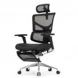 Кресло с подножкой FALTO SAIL 2 (динамичный поясничный упор, подлокотники 6D(360), сетка, черный)