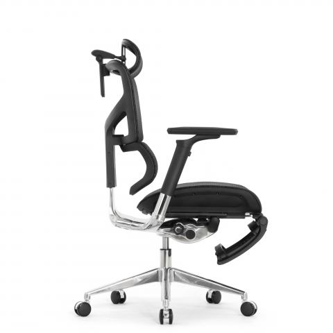 Кресло с подножкой FALTO SAIL 2 (динамичный поясничный упор, подлокотники 6D(360), сетка, черный)