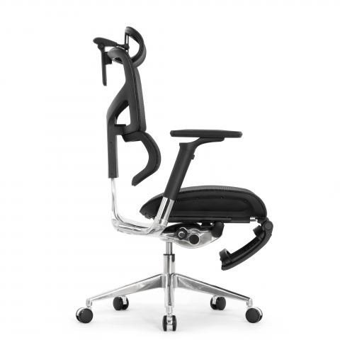 Кресло с подножкой FALTO SAIL 2 (динамичный поясничный упор, подлокотники 6D(360), сетка, черный)