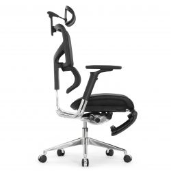 Кресло с подножкой FALTO SAIL 2 (динамичный поясничный упор, подлокотники 6D(360), сетка, черный)