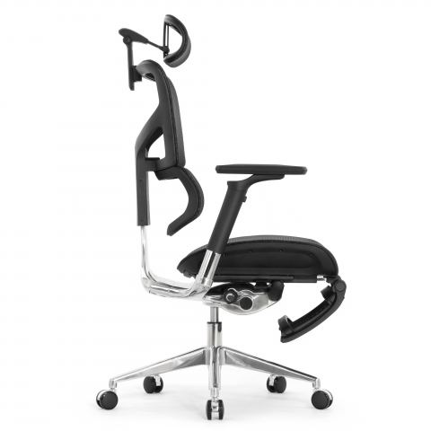 Кресло с подножкой FALTO SAIL 2 (динамичный поясничный упор, подлокотники 6D(360), сетка, черный)