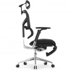 Кресло с подножкой FALTO SAIL 2 (динамичный поясничный упор, подлокотники 6D(360), сетка, черный)