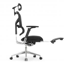 Кресло с подножкой FALTO SAIL 2 (динамичный поясничный упор, подлокотники 6D(360), сетка, черный)