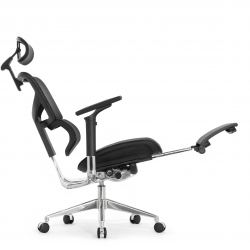 Кресло с подножкой FALTO SAIL 2 (динамичный поясничный упор, подлокотники 6D(360), сетка, черный)