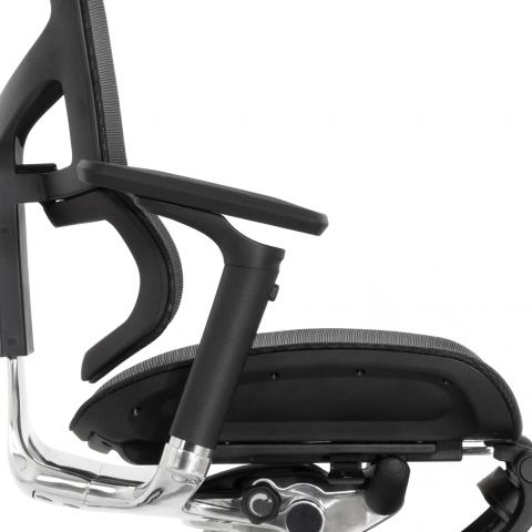 Кресло с подножкой FALTO SAIL 2 (динамичный поясничный упор, подлокотники 6D(360), сетка, черный)