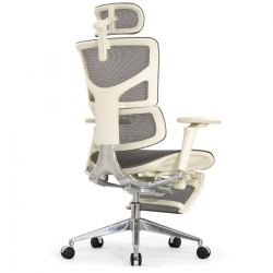 Кресло с подножкой FALTO SAIL 2 (динамичный поясничный упор, подлокотники 6D(360), сетка, светлый)