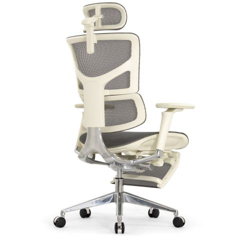 Кресло с подножкой FALTO SAIL 2 (динамичный поясничный упор, подлокотники 6D(360), сетка, светлый)