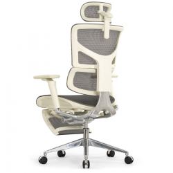 Кресло с подножкой FALTO SAIL 2 (динамичный поясничный упор, подлокотники 6D(360), сетка, светлый)