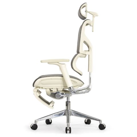 Кресло с подножкой FALTO SAIL 2 (динамичный поясничный упор, подлокотники 6D(360), сетка, светлый)