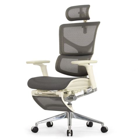 Кресло с подножкой FALTO SAIL 2 (динамичный поясничный упор, подлокотники 6D(360), сетка, светлый)