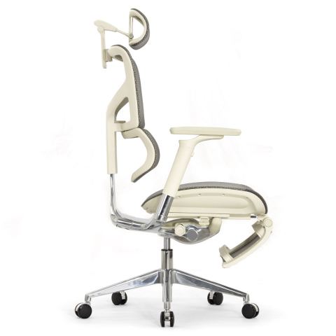 Кресло с подножкой FALTO SAIL 2 (динамичный поясничный упор, подлокотники 6D(360), сетка, светлый)