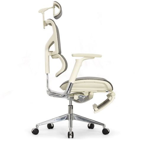 Кресло с подножкой FALTO SAIL 2 (динамичный поясничный упор, подлокотники 6D(360), сетка, светлый)
