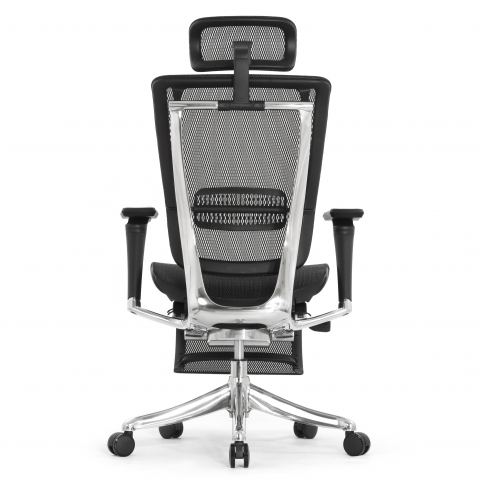 Кресло с подножкой FALTO SPRING 2 (поясничный валик, подлокотникии 6D(360), сетка, черный)