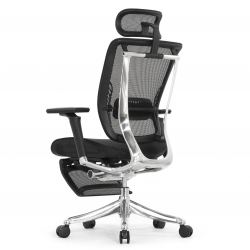 Кресло с подножкой FALTO SPRING 2 (поясничный валик, подлокотникии 6D(360), сетка, черный)