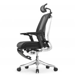 Кресло с подножкой FALTO SPRING 2 (поясничный валик, подлокотникии 6D(360), сетка, черный)