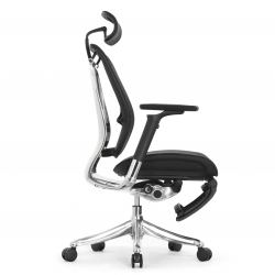 Кресло с подножкой FALTO SPRING 2 (поясничный валик, подлокотникии 6D(360), сетка, черный)