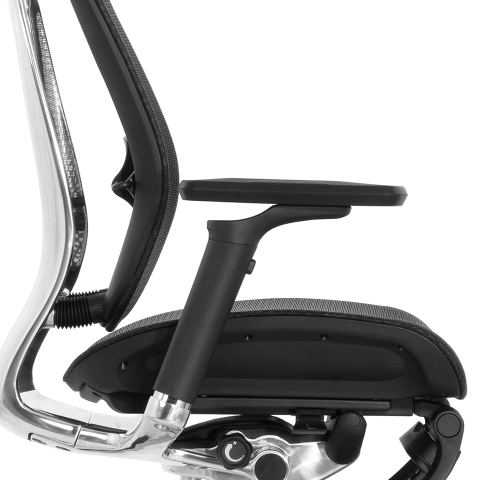 Кресло с подножкой FALTO SPRING 2 (поясничный валик, подлокотникии 6D(360), сетка, черный)